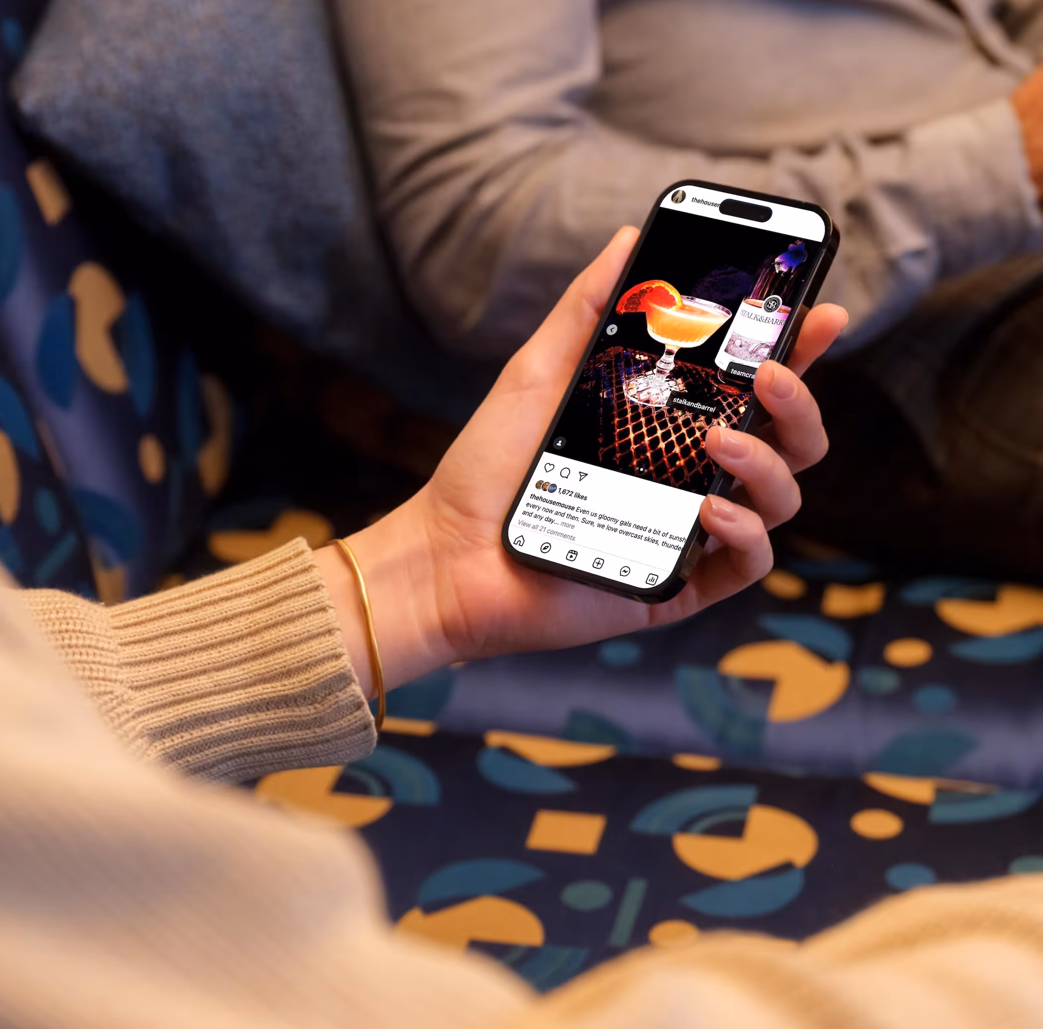 People viewing cocktail content on their phone